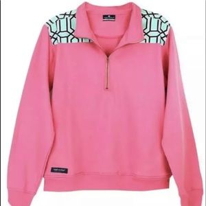 ❌SOLD❌ Simply Southern Baklava Pattern Pink Quarter Zip